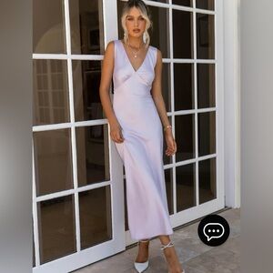 Peppermayo Exclusive - Loren Satin Midi Dress - Lilac Love